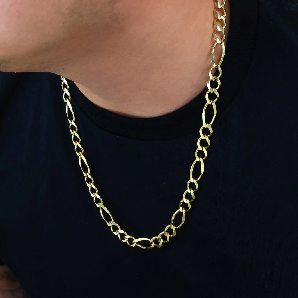 14k Yellow Gold Solid Figaro Chain Link Necklace 18" - 30" L6432