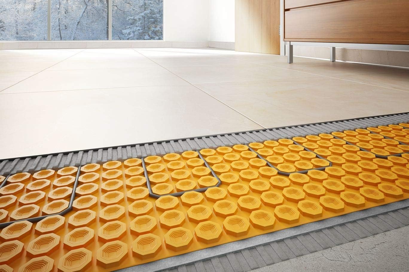 53 Square Feet Floor Heating Kit with Thermostat and Membrane F41132