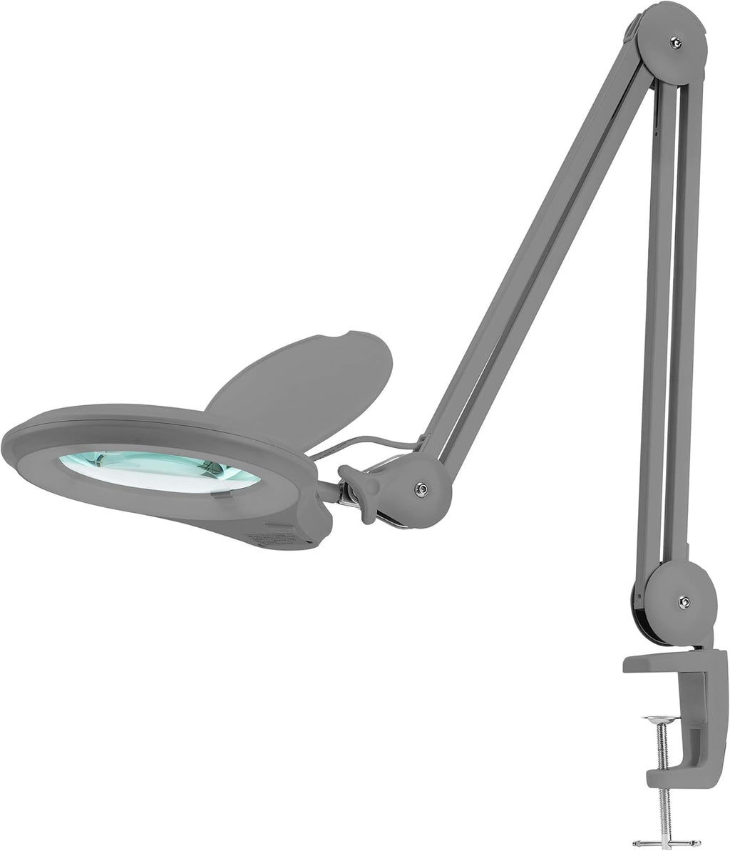 White 5 Inches Diameter Lens LED Magnifying Lamp with Clamp G955903