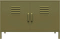 Olive Green 2 Door Metal Locker Accent Cabinet V242