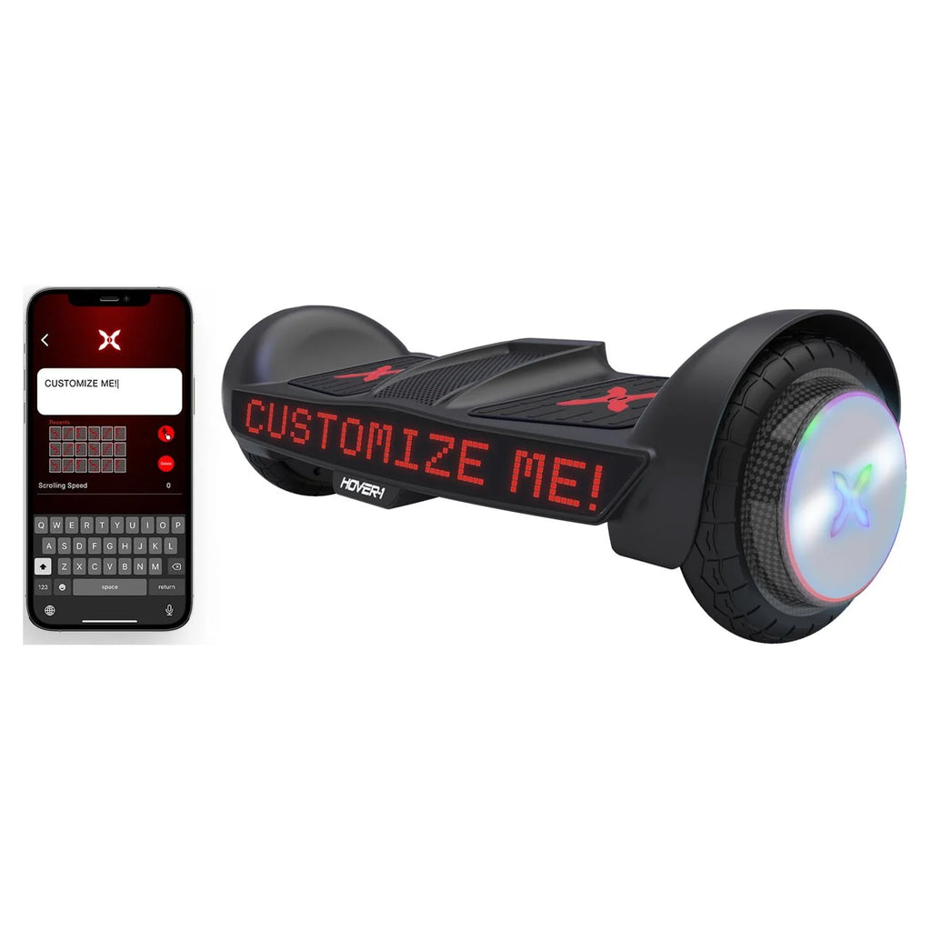 Black Hoverboard with Customizable Screen U82481