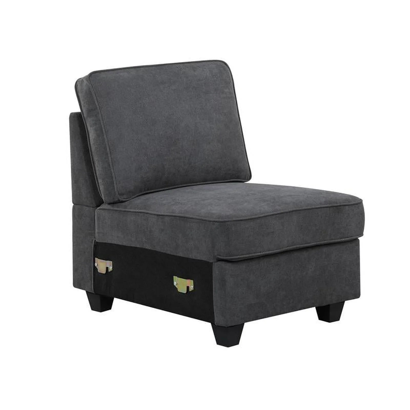 Dark Gray Woven Fabric 8Pc Modular Sectional Sofa with Ottoman G8393