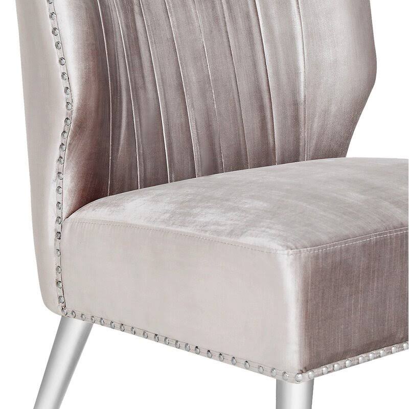 Gray Velvet Accent Chair B3034