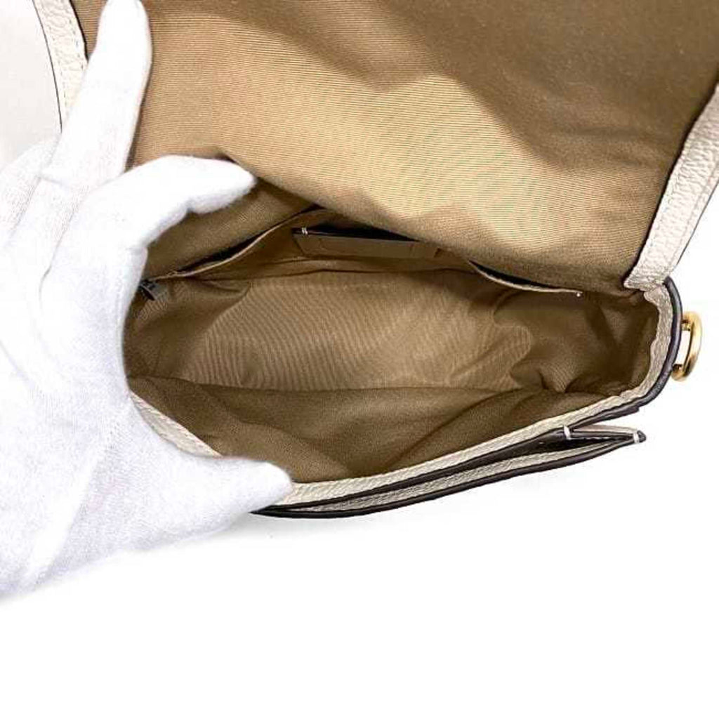 White Leather Shoulder Bag I257392