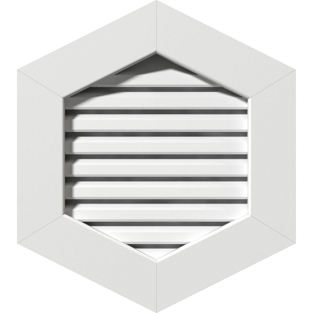 24 inchw x 22 inchh Vertical Peaked Gable Vent with 1 inch PVC Gable Vent L976