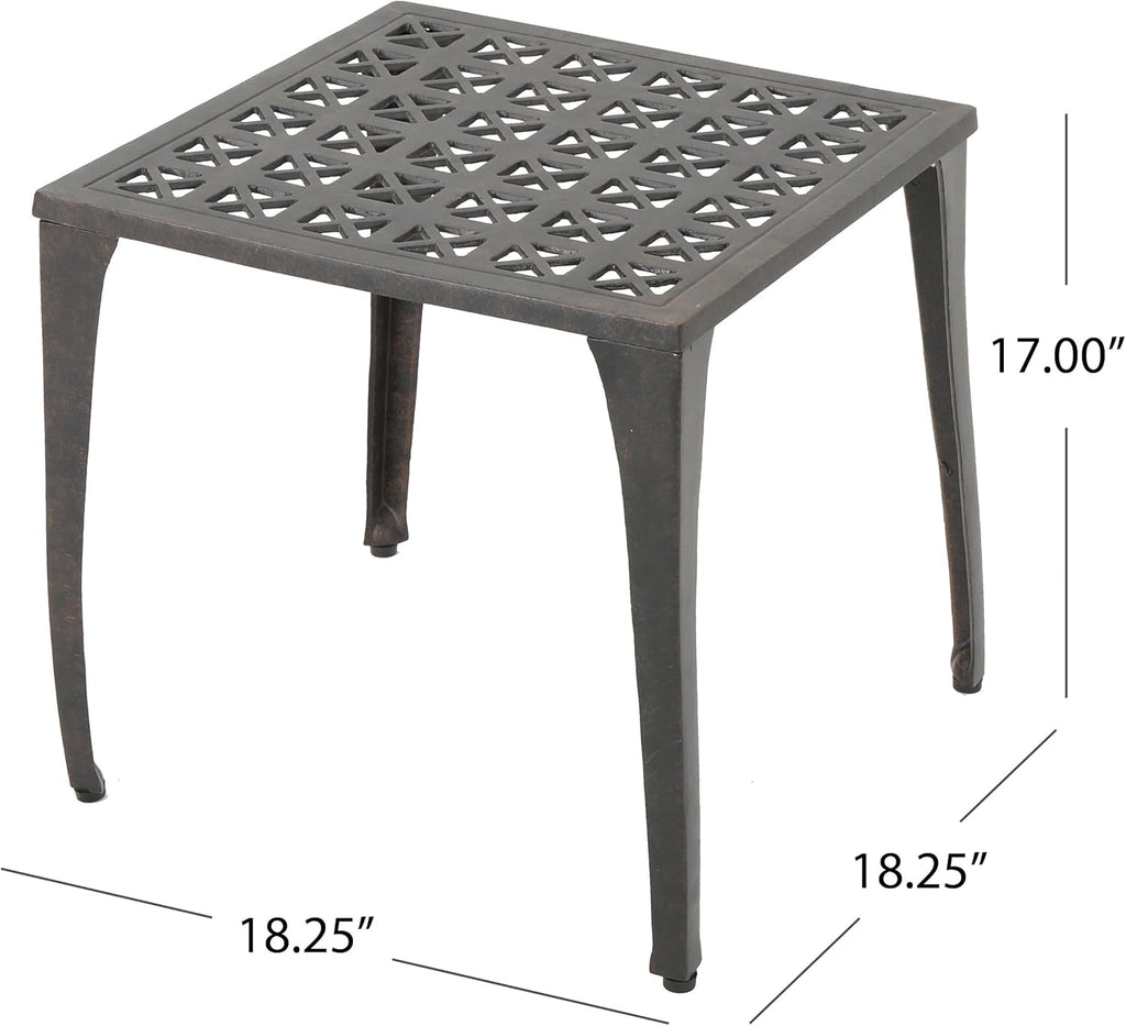 Bronze Finished Cast Aluminum Side Table M5990