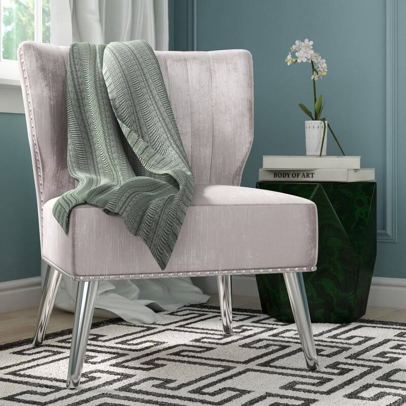 Gray Velvet Accent Chair B3034
