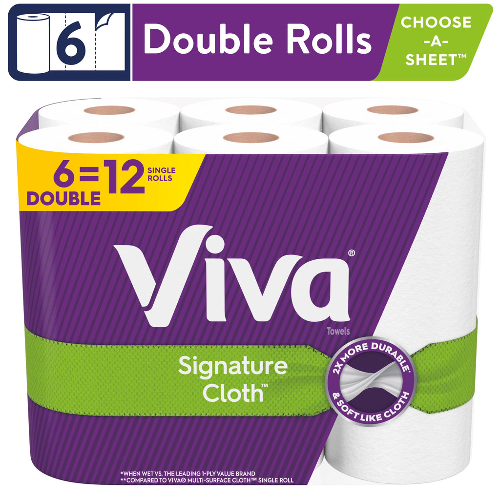 6 Double Rolls Cloth Paper Towels F4799
