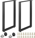 Metal Table Legs Set of 2 Black Matte 28" Height 18" Wide F82029