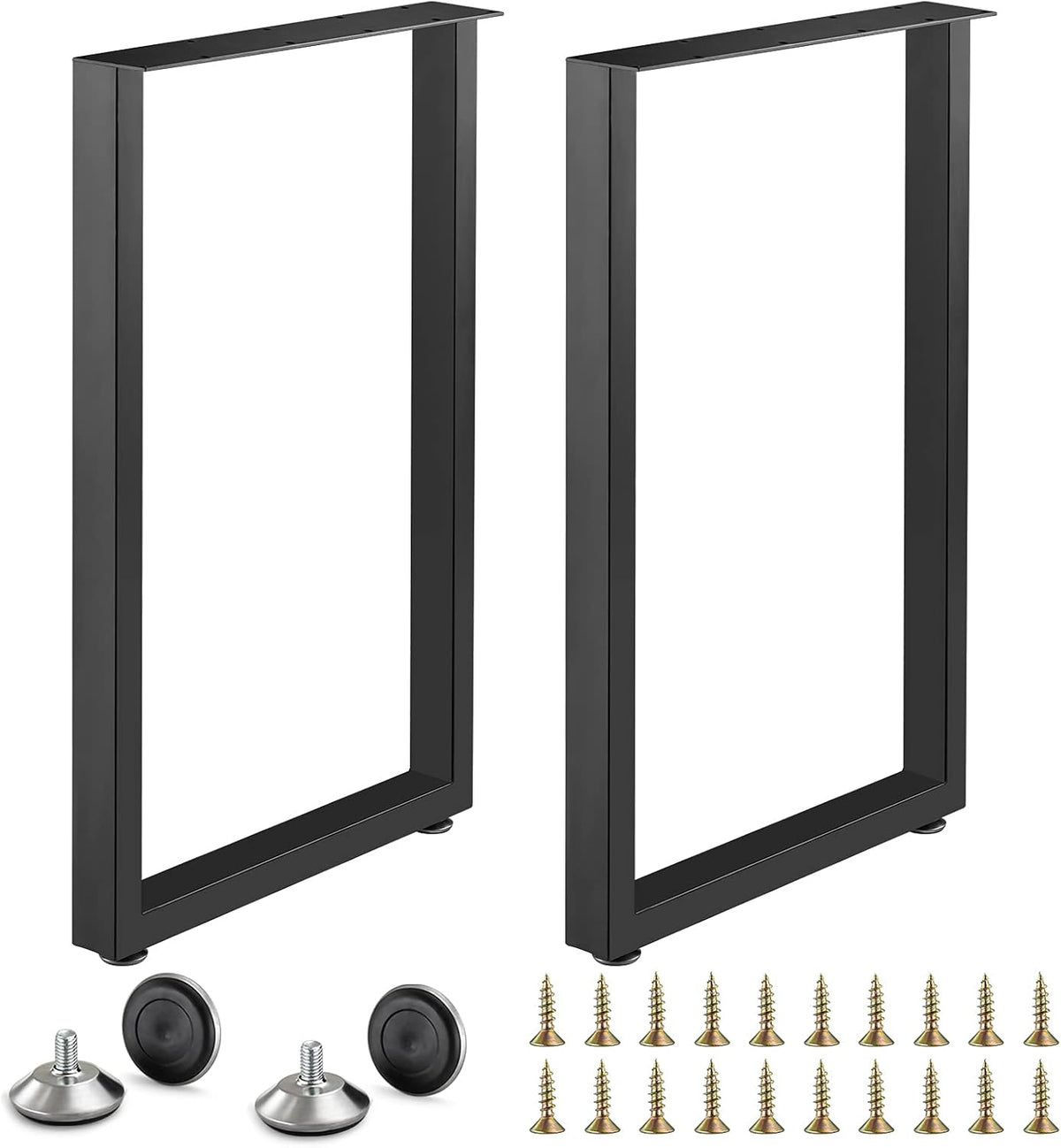 Metal Table Legs Set of 2 Black Matte 28" Height 18" Wide F82029