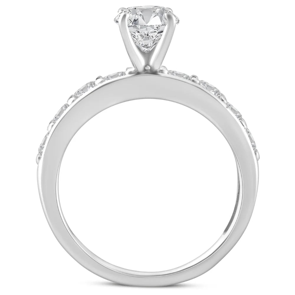 14k White or Yellow Gold Diamond Engagement & Wedding Ring Set Q872