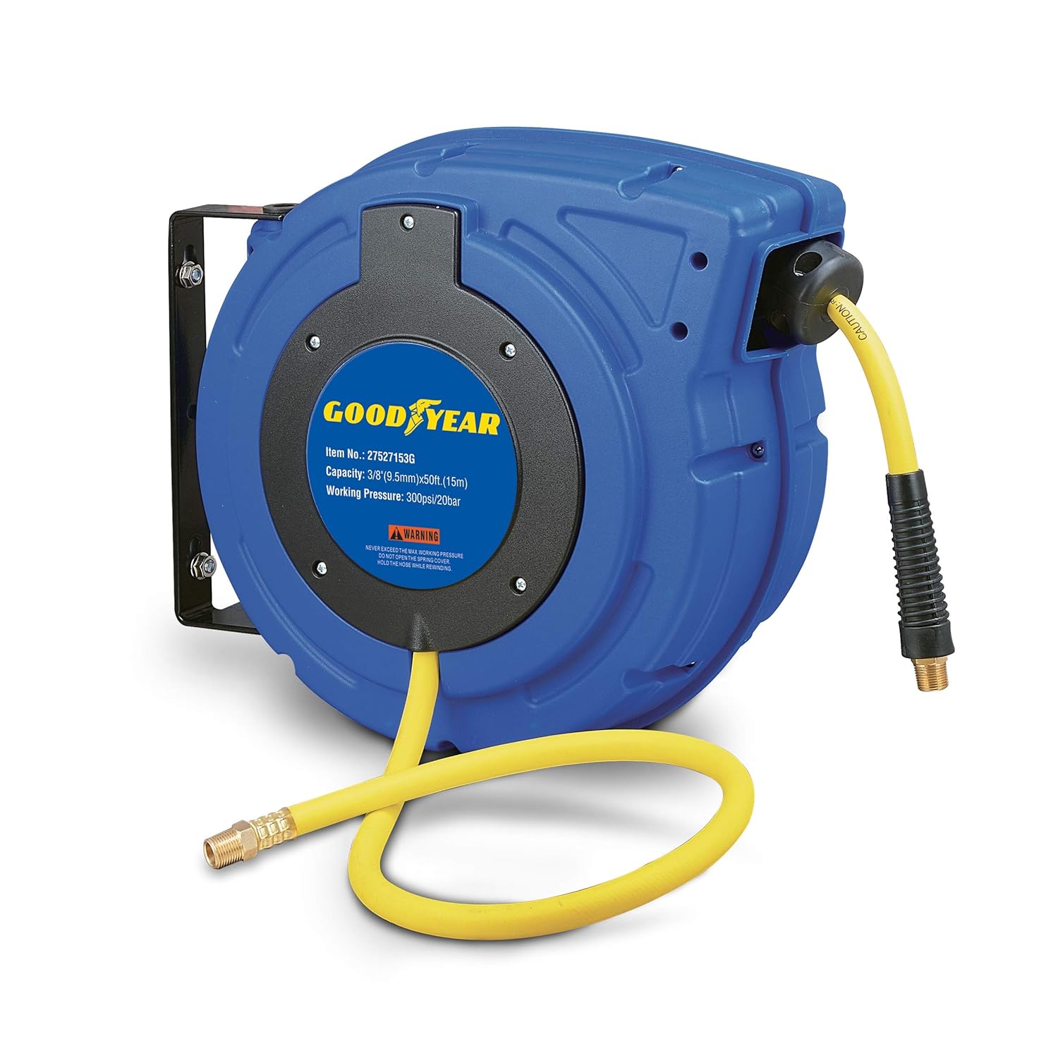 Retractable Air Hose Reel 3/8 Inch x 50 Foot Hybrid Polymer 300PSI R815