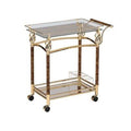 Gold Plated Clear Glass Serving Cart T641