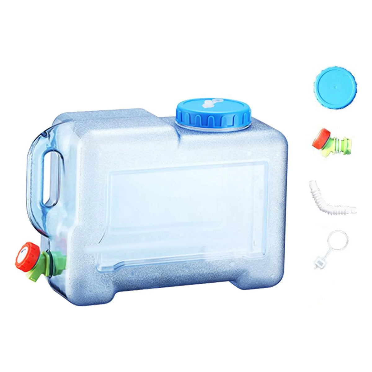 Transparent Blue 12 Liters Portable Water Container with Faucet D582
