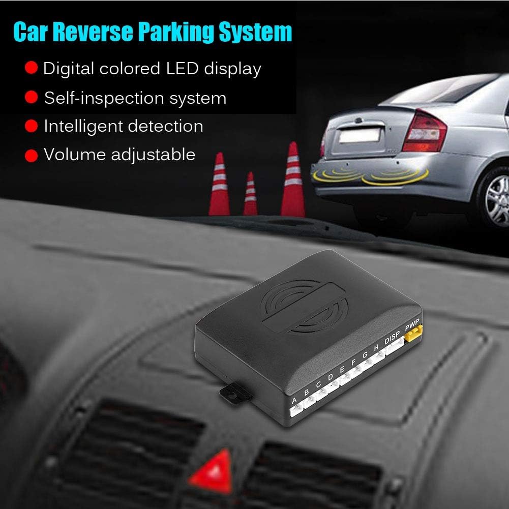 Universal Car Reverse Backup Radar System 8 Sensors LED Display Pack of 2 I33725