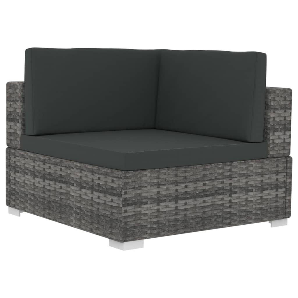 4 Piece Patio Sofa Set with Cushions Poly Rattan Gray A790