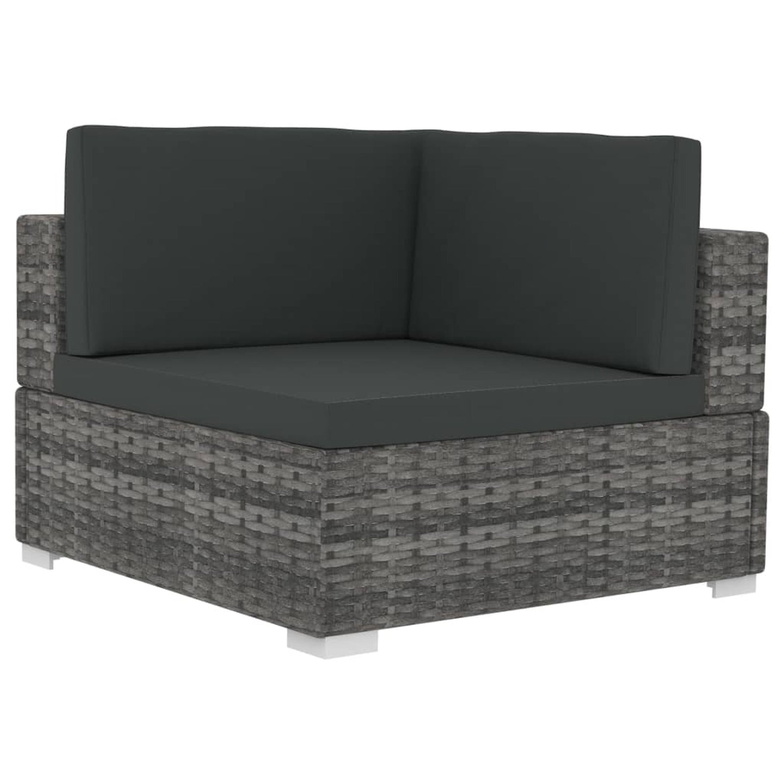 4 Piece Patio Sofa Set with Cushions Poly Rattan Gray A790