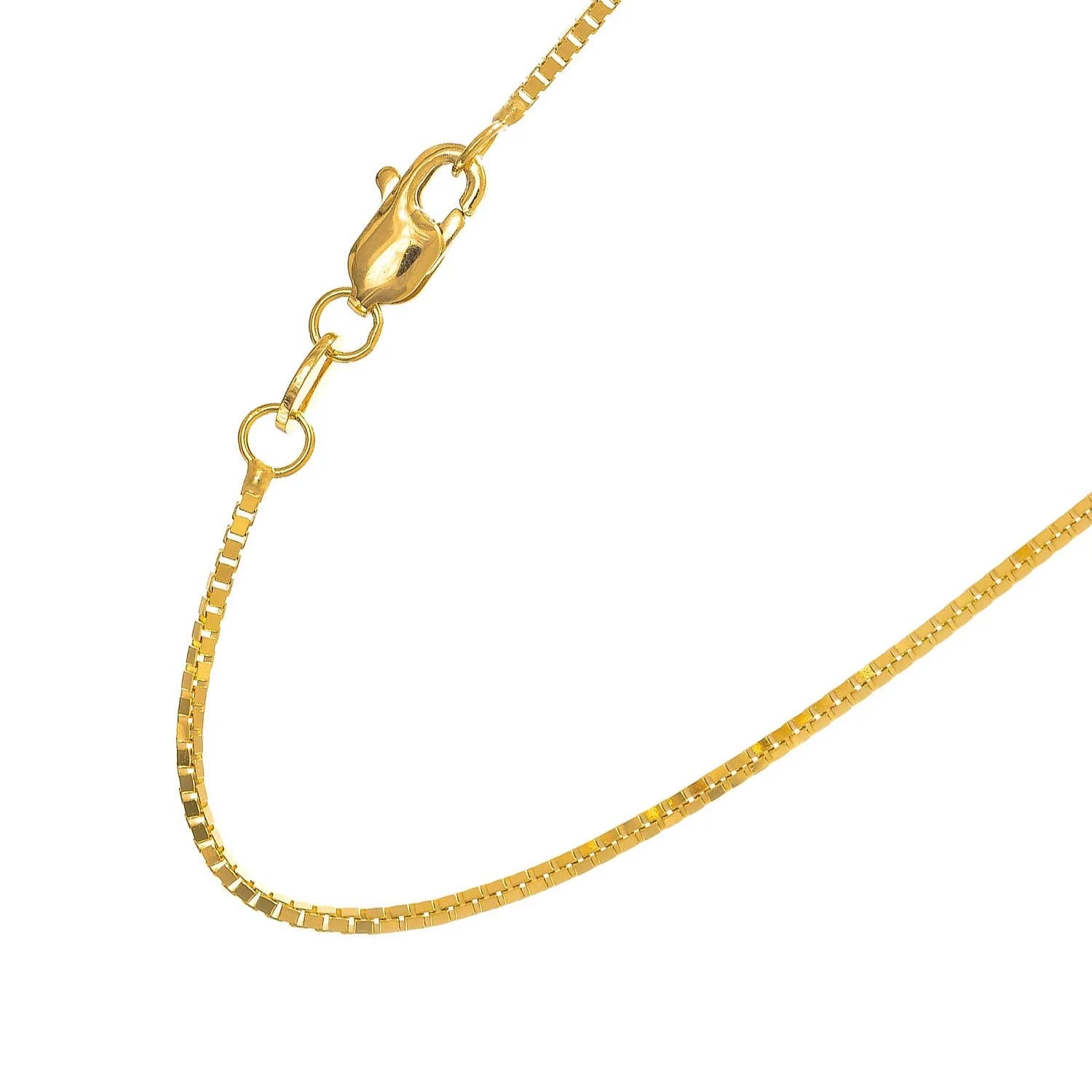 Yellow Gold Box Chain with Lobster Clasp F20957