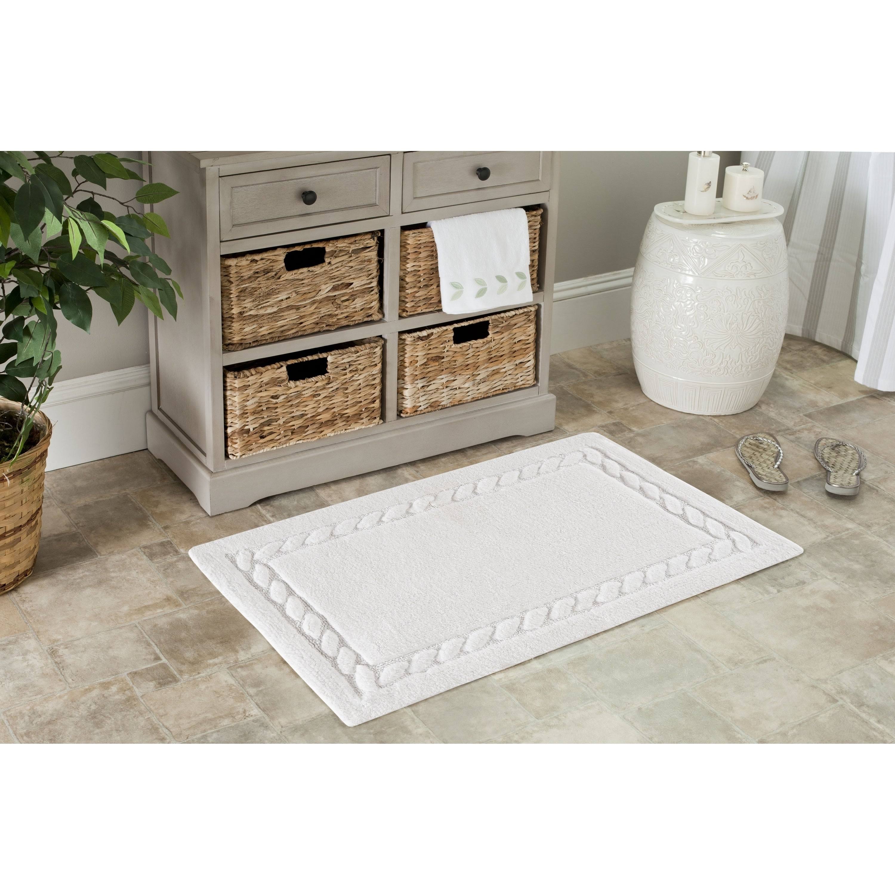 White Plush Bath Mat (Set of 2) K711