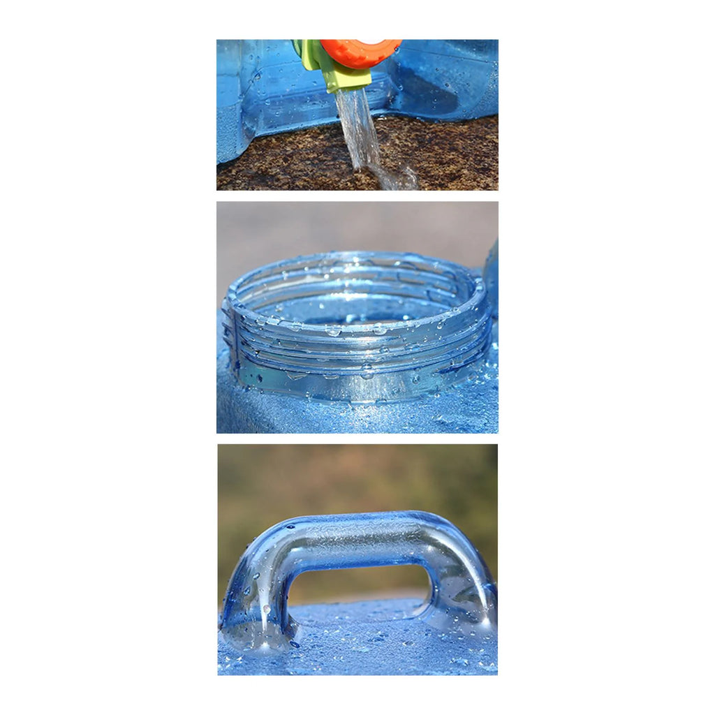 Transparent Blue 12 Liters Portable Water Container with Faucet D582