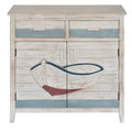 White Wash and Aqua 2 Drawer 2 Door Cabinet Z821883