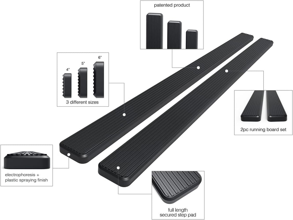 4in Black Running Boards V44206