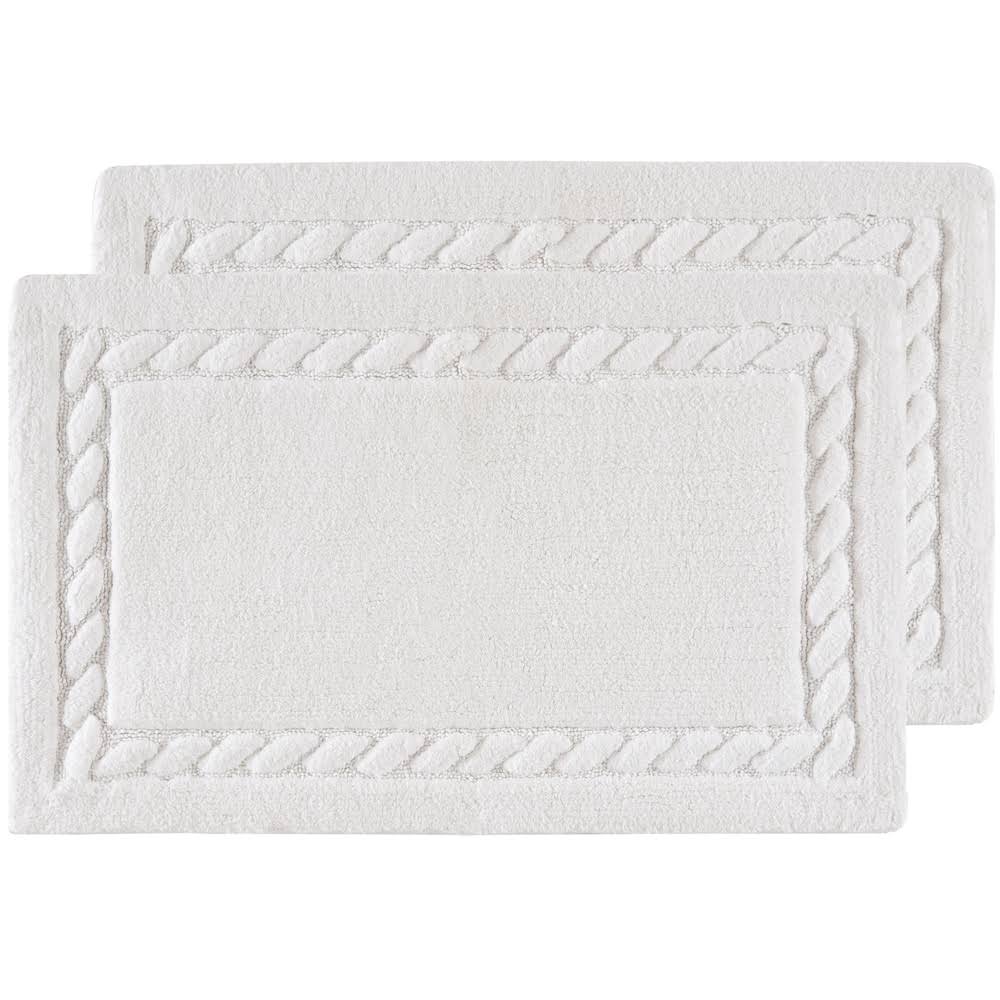 White Plush Bath Mat (Set of 2) K711