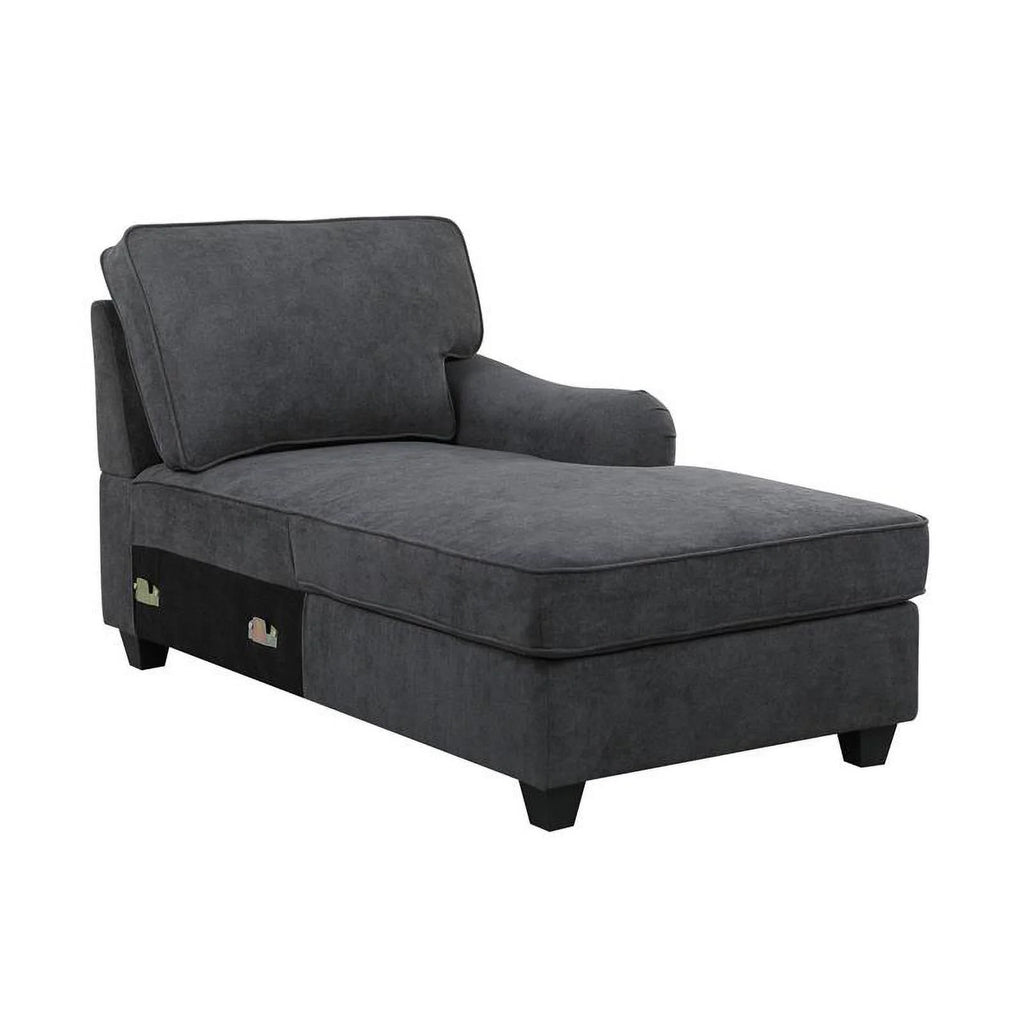Dark Gray Woven Fabric 8Pc Modular Sectional Sofa with Ottoman G8393