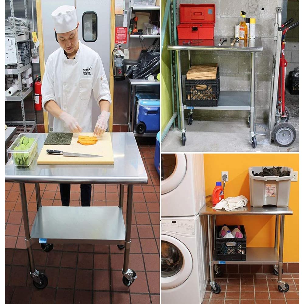 24 x 84 Stainless Steel Work Table with Casters T48237