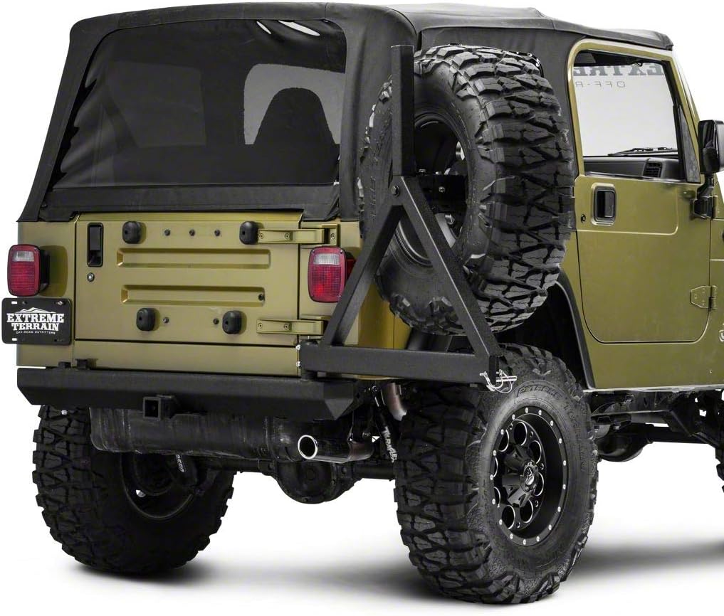 Textured Black Rear Bumper with Tire Carrier A915