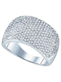 10kt White Gold Diamond Pave Band Ring 1 Cttw P859009