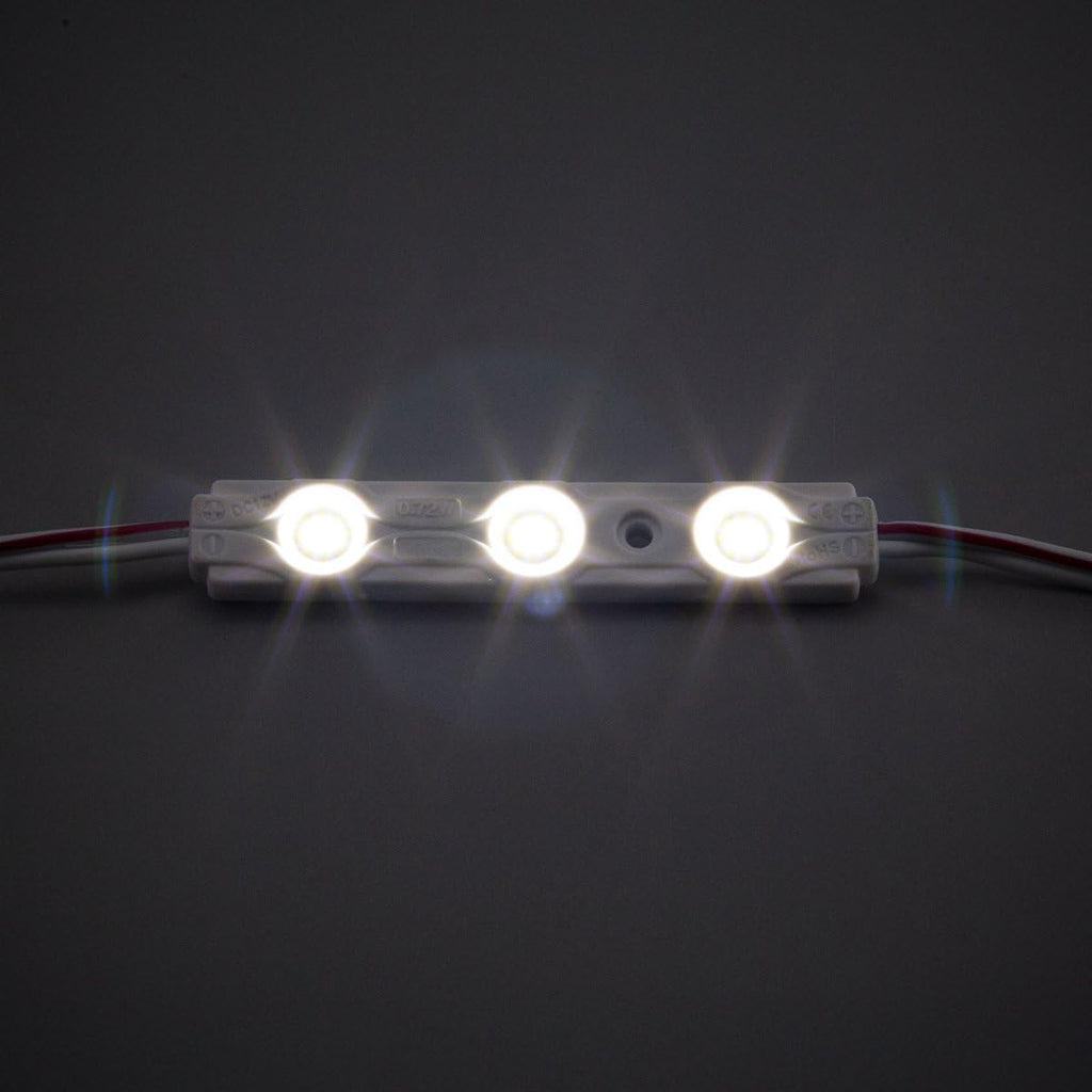 200pcs Daylight White 6500K 0.72W 12 Volt DC LED Module 2835 SMD 3 LEDs Waterproof with Tape Adhesive Backside Pack of 2 F4813