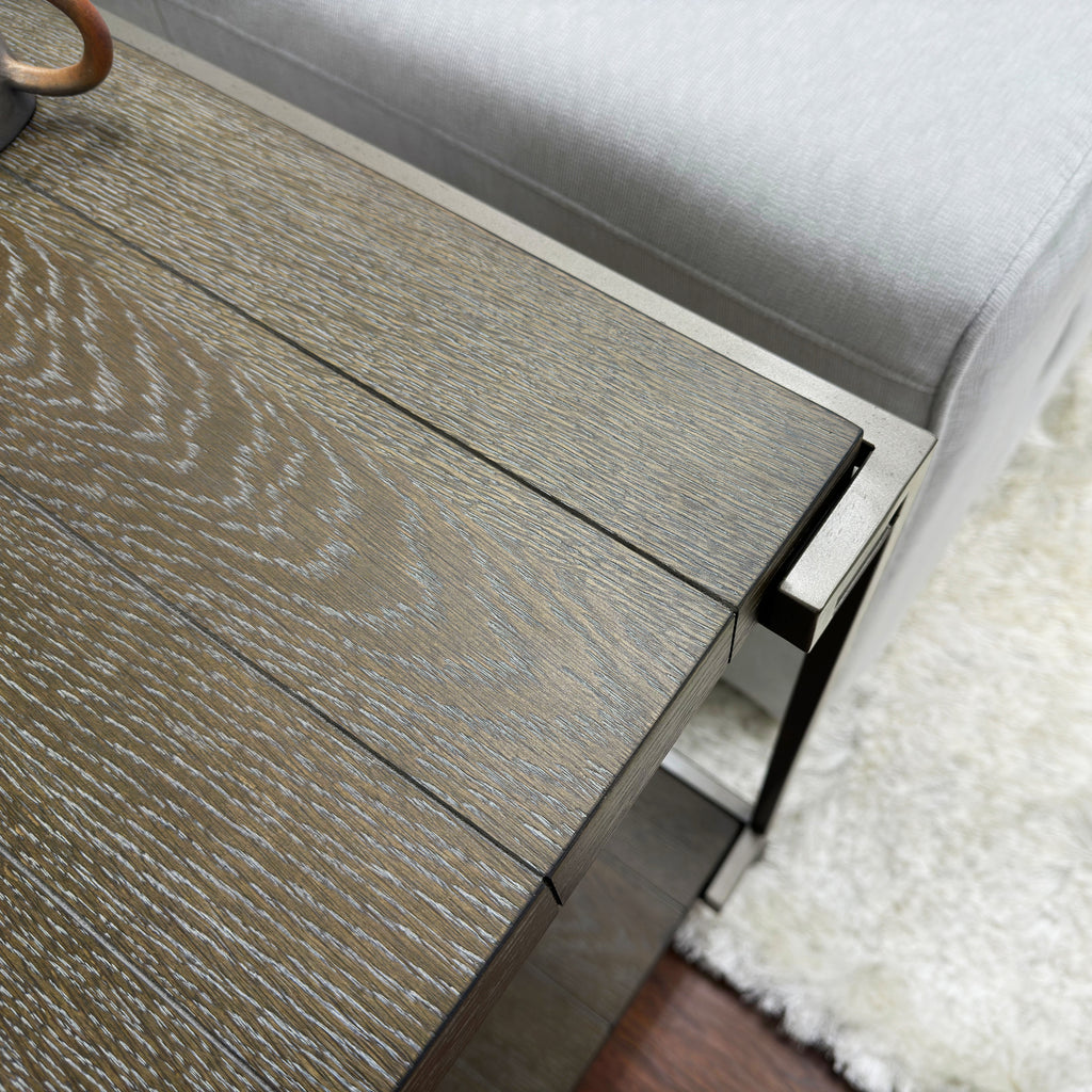 Graphite Gray Wood/Metal End Table with Shelf P5310