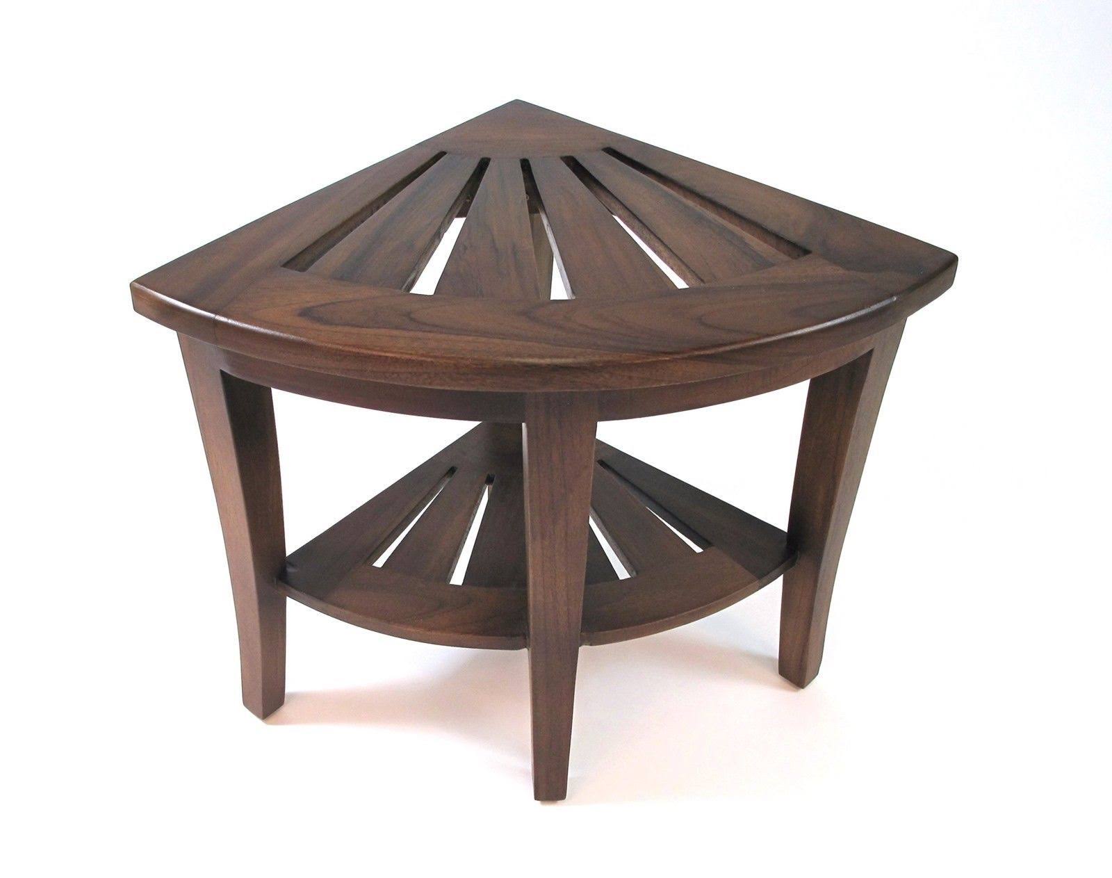Teak Corner Shower Bench, Brown M78583