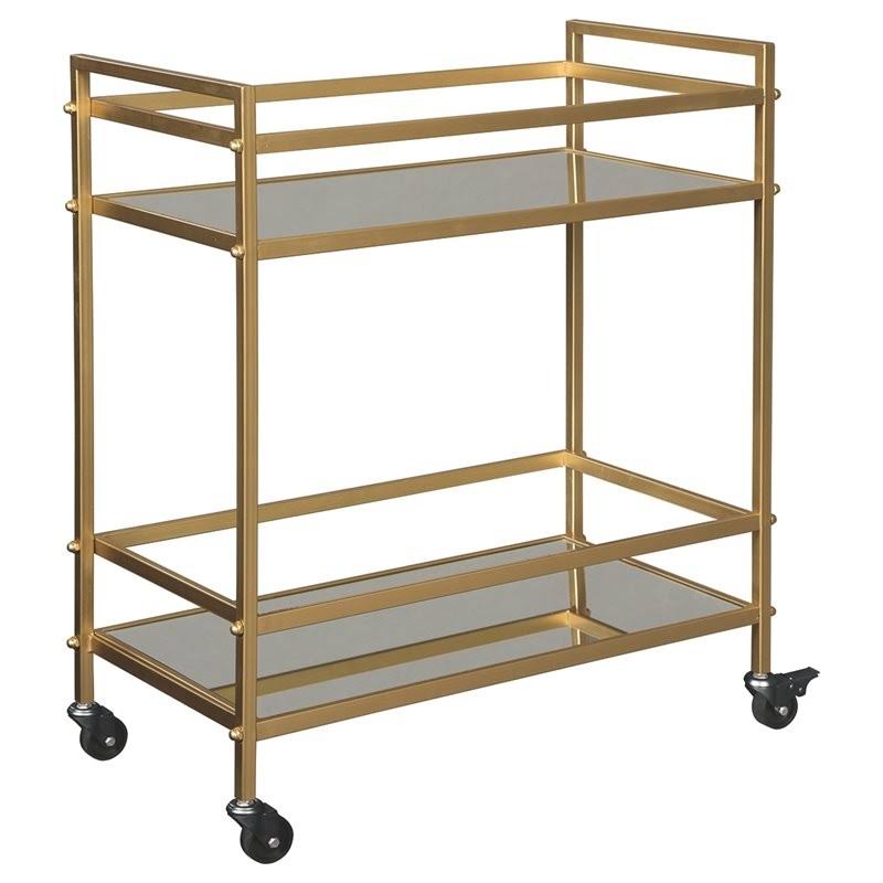 Gold Mobile Bar Cart D97147