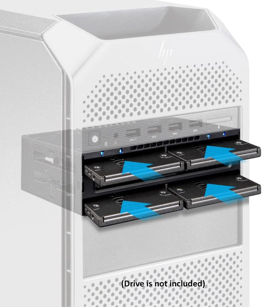 Tray-Less 4X 2.5 SAS/SATA SSD/HDD Mobile Rack for 5.25" Bay, Pack of 2 H36720