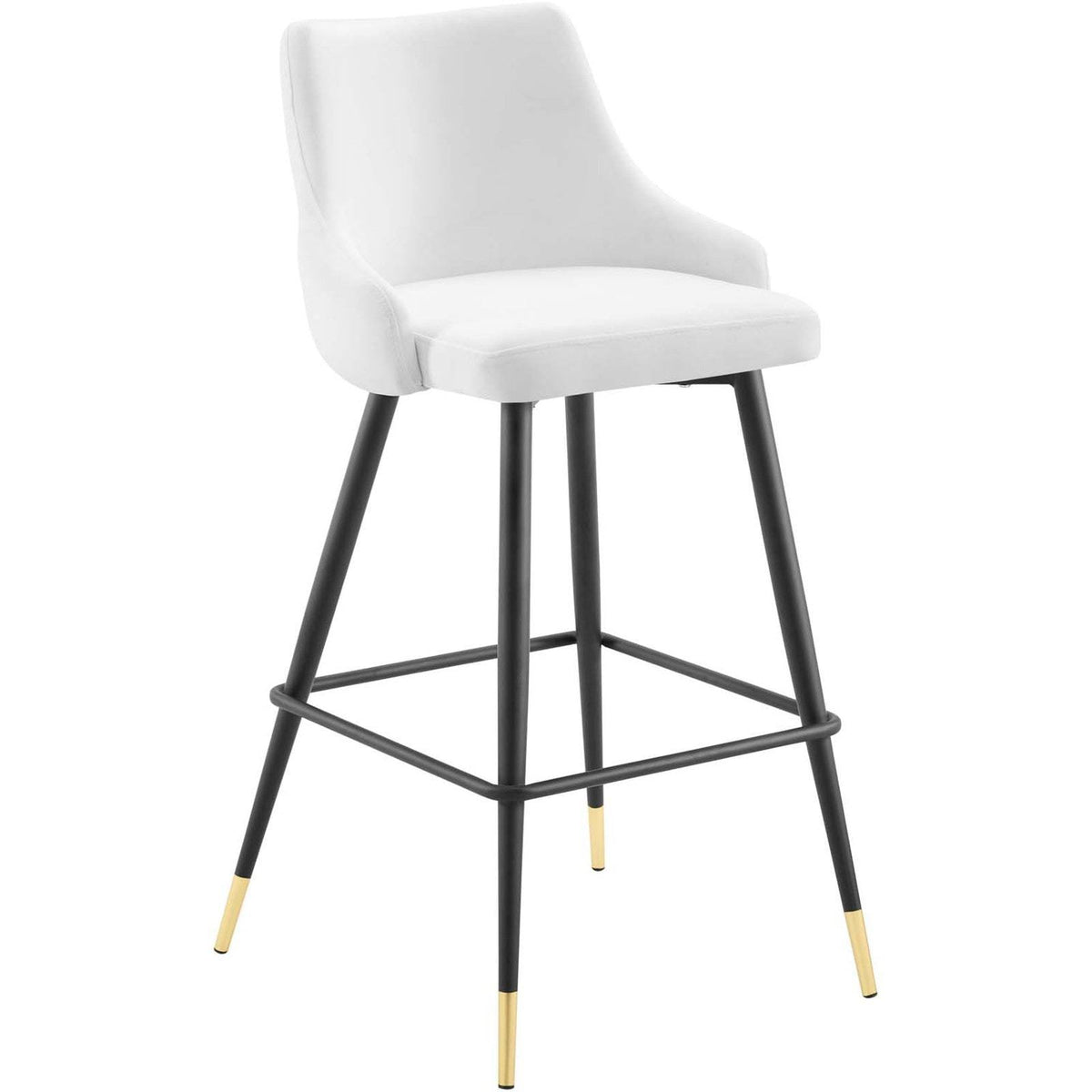 White Performance Velvet Bar Stool C16821