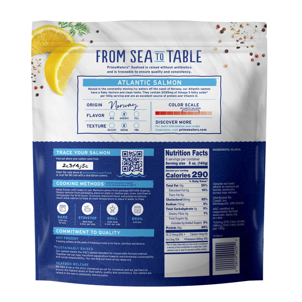 Atlantic Salmon, Frozen 30 oz (6 Count, 5 oz Portions) L54582