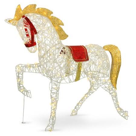 Pre-Lit Carnival Horse Lighted Display V21873