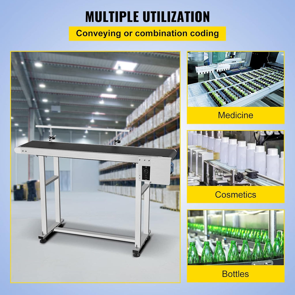 59 x 7.8 inch Stainless Steel Motorized Belt Conveyor U9769