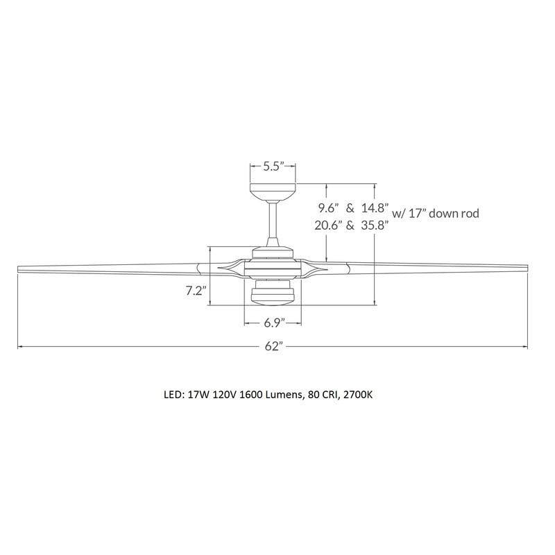 Torsion 62x22 Ceiling Fan I957
