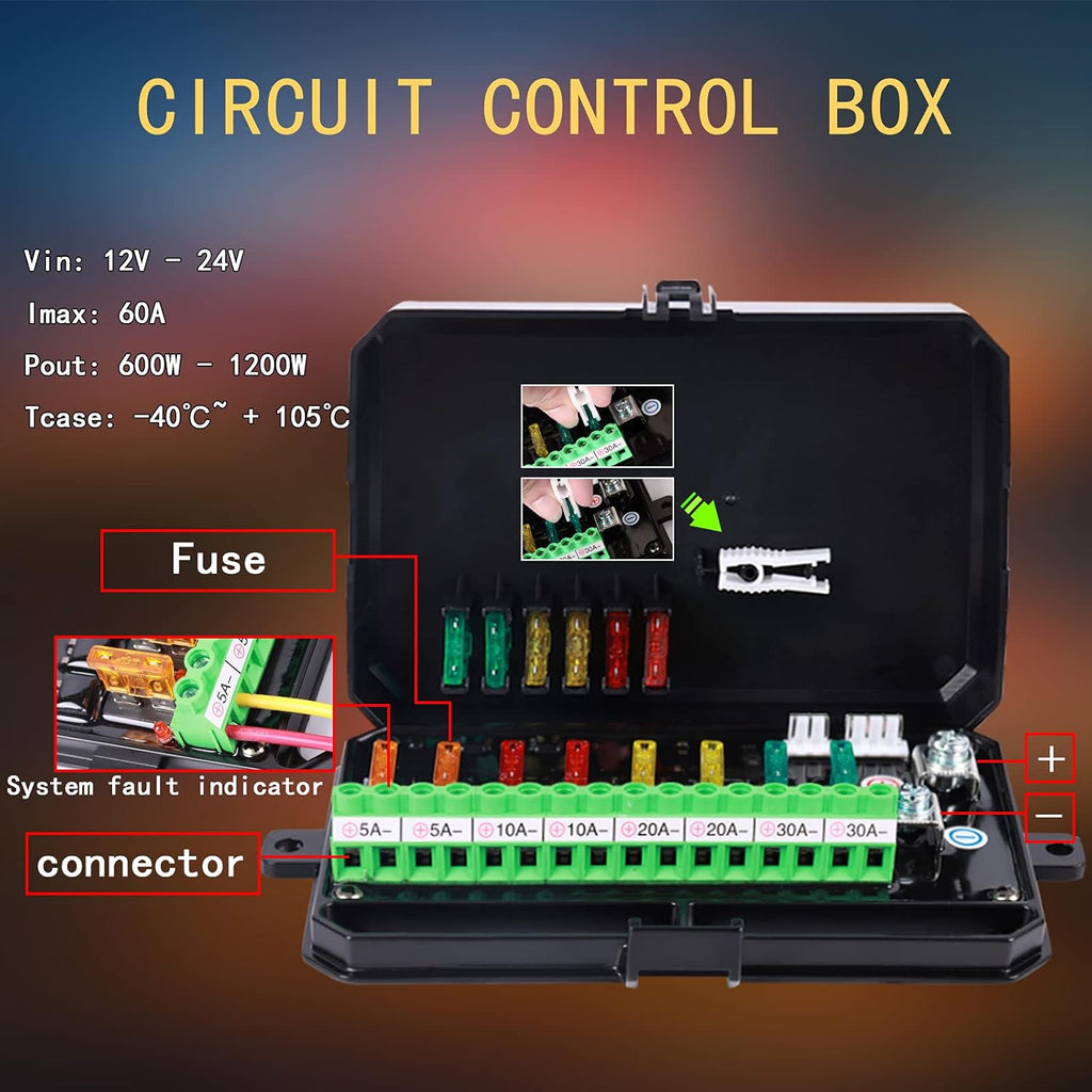 8 Gang Touch Switch Panel with Harness and Label Stickers E230449