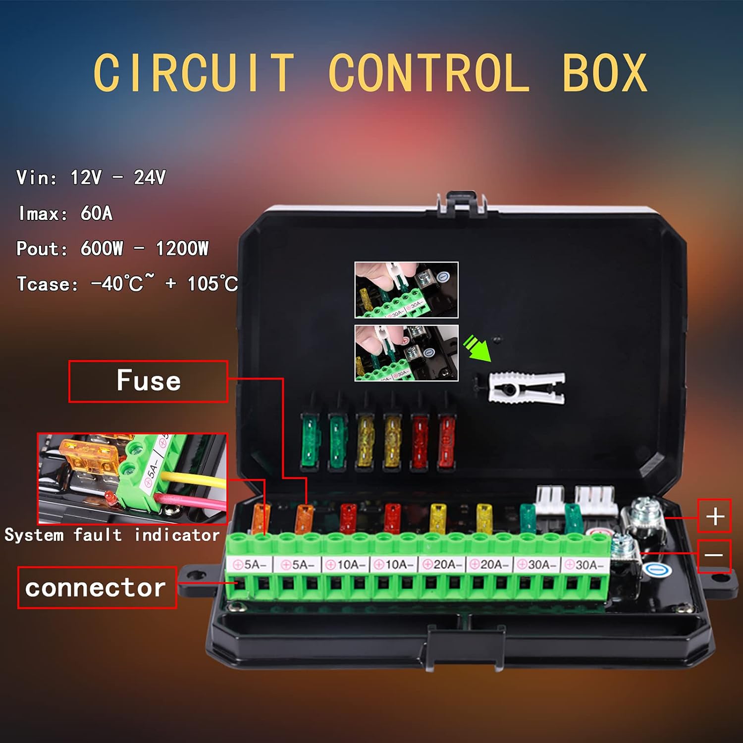 8 Gang Touch Switch Panel with Harness and Label Stickers E230449