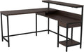 Warm Brown L-Shaped Home Office Desk O841022