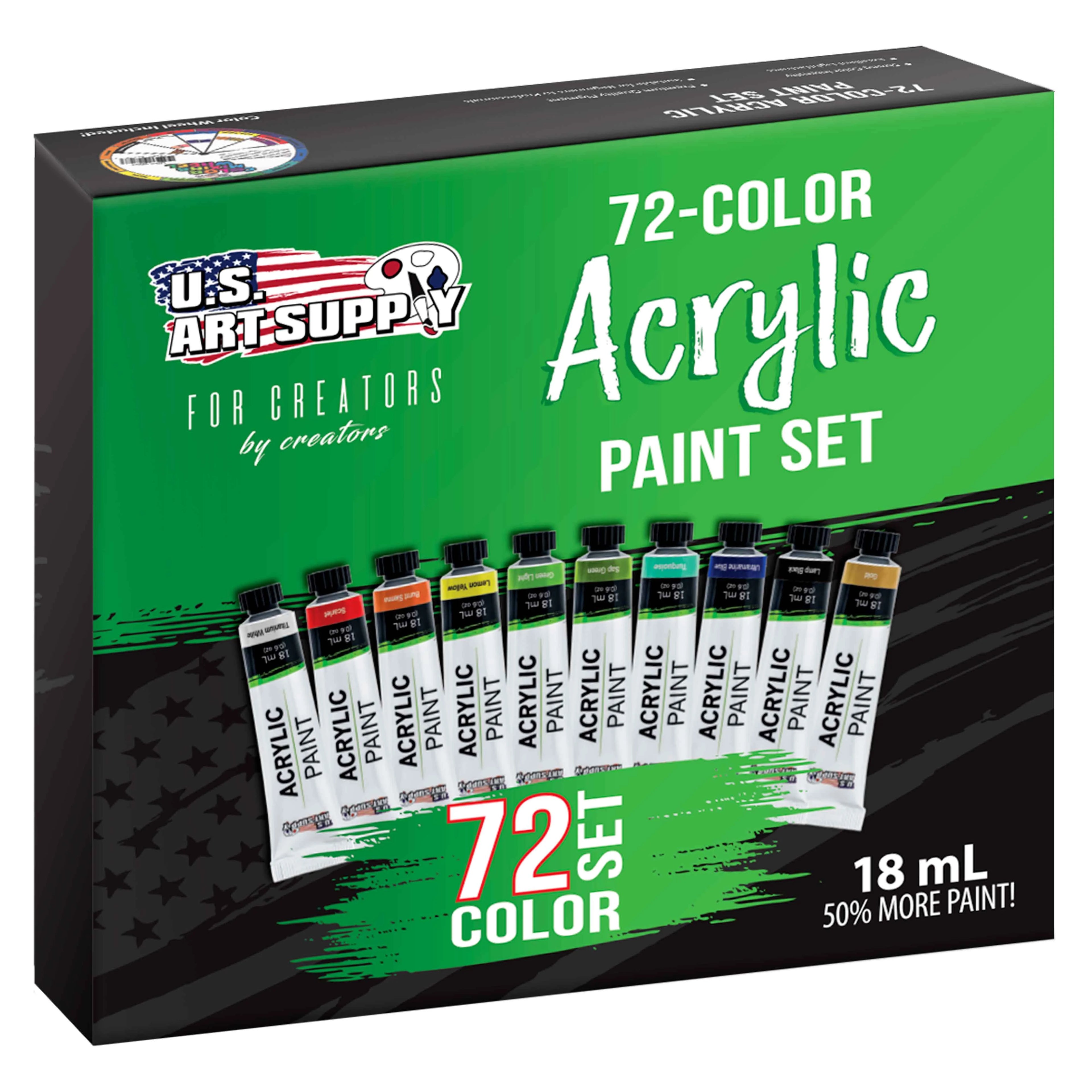 72 Color Set of Acrylic Paint in 18ml Tubes E7001