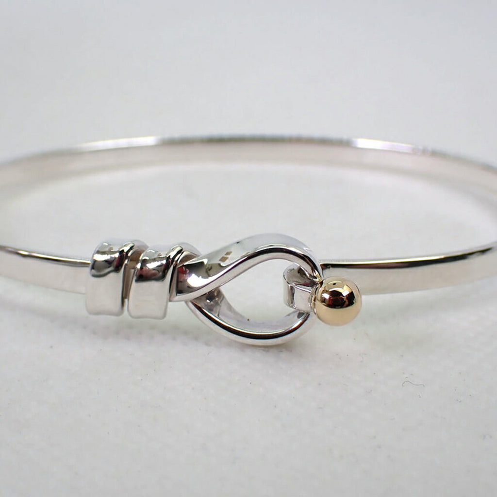 925 750 combination hook & eye bangle P430016