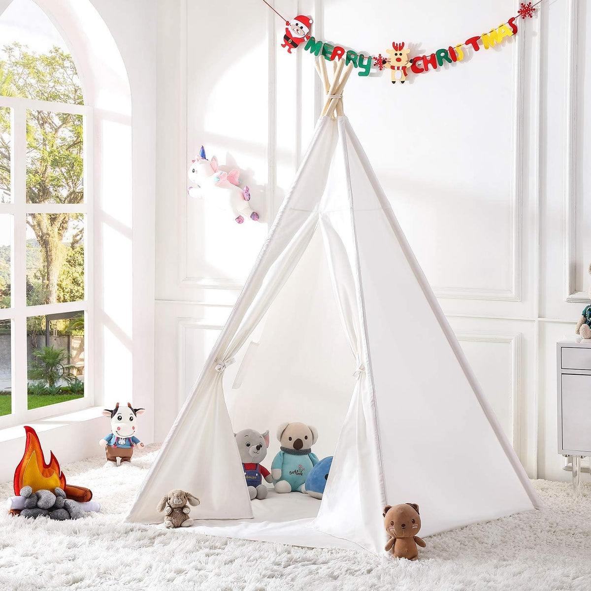 6 Feet Kids Teepee Play Tent with Carrying Bag X458