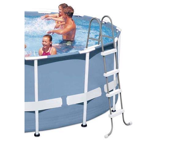 Steel Frame Above Ground Pool Ladder and 12 ft. Solar Pool Cover Tarp X360151