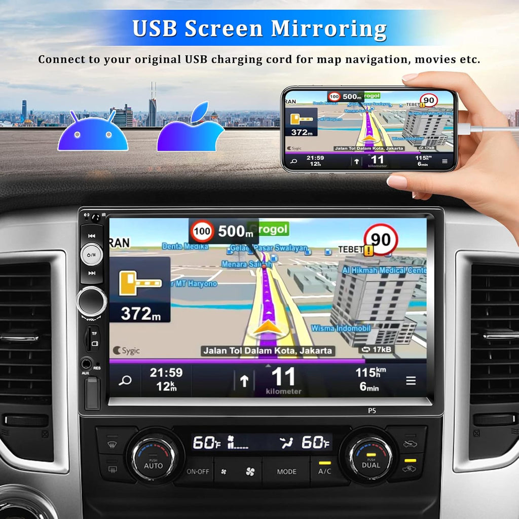 Double Din Bluetooth 7 Touch Screen Car Radio with Remote Control M606