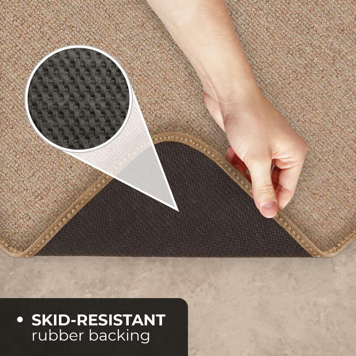 Skid-Resistant Carpet Runner - Pebble Beige - 10 Feet X 48 Inches R525